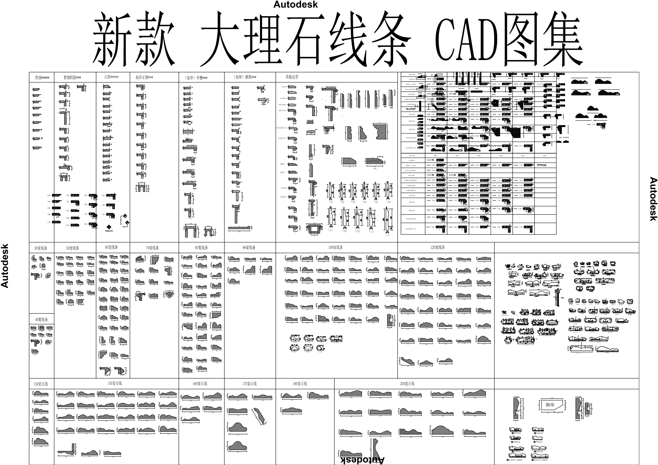 原创大理石线条CAD图集