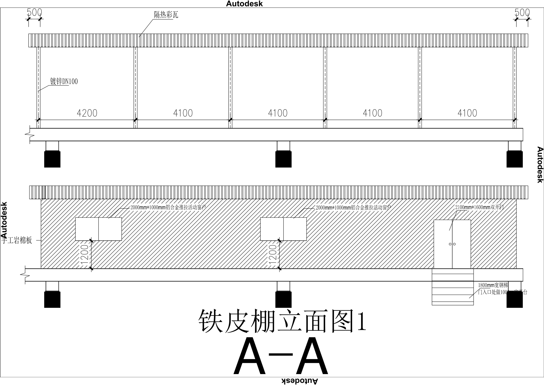 钢构房、铁皮棚施工CAD图纸